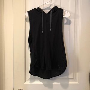 black hooded tank top work out under armour